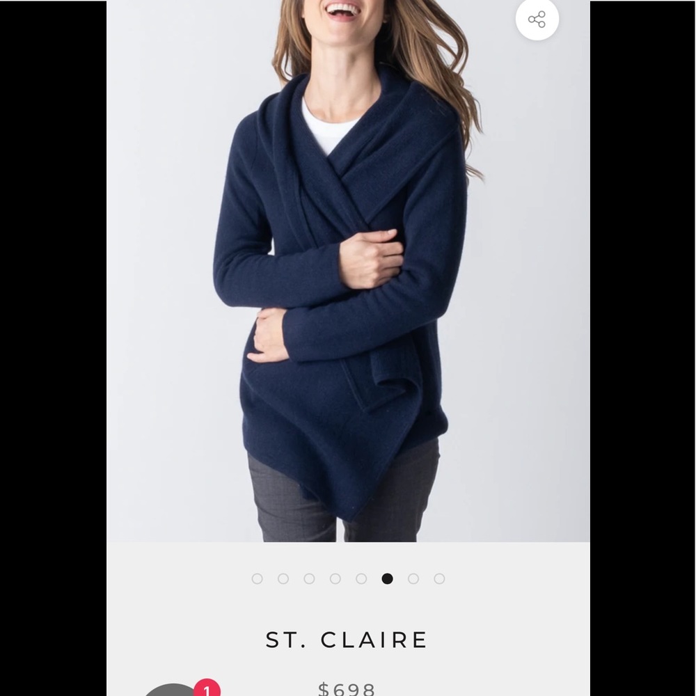 Margaret O'Leary Saint Claire Dark grey Cashmere Cardigan Coat Size:S